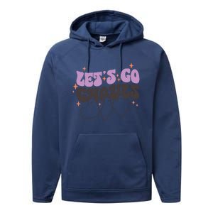 LetS Go Ghouls Cute Ghost Retro Groovy Halloween Great Gift Performance Fleece Hoodie