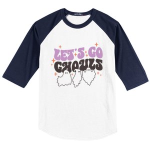 LetS Go Ghouls Cute Ghost Retro Groovy Halloween Great Gift Baseball Sleeve Shirt