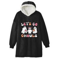 Lets Go Ghouls Halloween Ghost Hooded Wearable Blanket