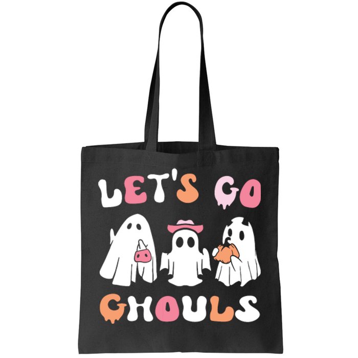 Lets Go Ghouls Halloween Ghost Tote Bag