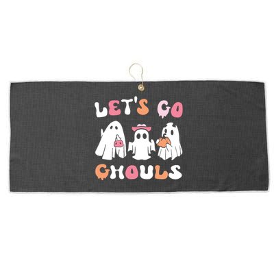 Lets Go Ghouls Halloween Ghost Large Microfiber Waffle Golf Towel