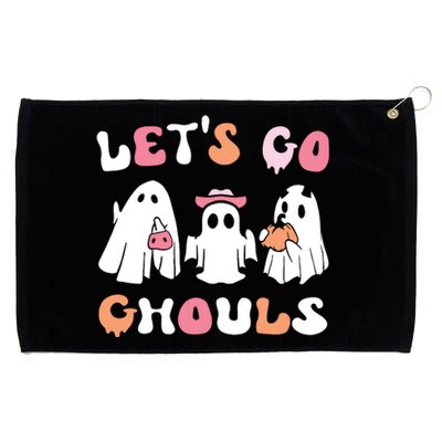 Lets Go Ghouls Halloween Ghost Grommeted Golf Towel