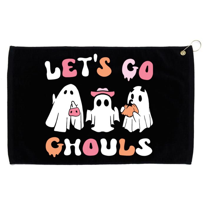 Lets Go Ghouls Halloween Ghost Grommeted Golf Towel