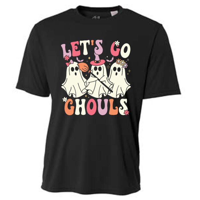 Lets Go Ghouls Halloween Ghost Costume Retro Groovy Cooling Performance Crew T-Shirt