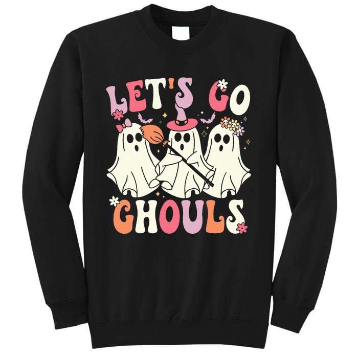 Lets Go Ghouls Halloween Ghost Costume Retro Groovy Sweatshirt