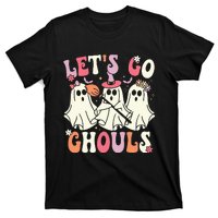 Lets Go Ghouls Halloween Ghost Costume Retro Groovy T-Shirt