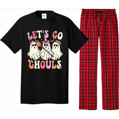 Lets Go Ghouls Halloween Ghost Costume Retro Groovy Pajama Set