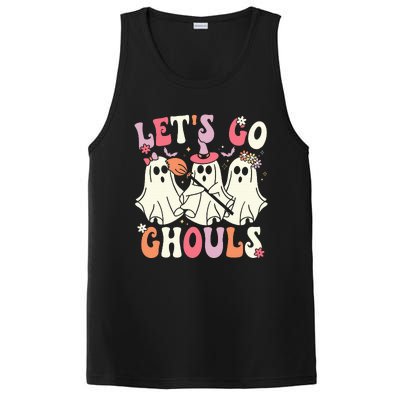 Lets Go Ghouls Halloween Ghost Costume Retro Groovy PosiCharge Competitor Tank