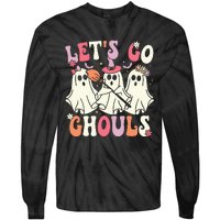 Lets Go Ghouls Halloween Ghost Costume Retro Groovy Tie-Dye Long Sleeve Shirt