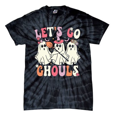 Lets Go Ghouls Halloween Ghost Costume Retro Groovy Tie-Dye T-Shirt