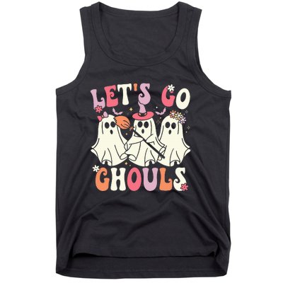 Lets Go Ghouls Halloween Ghost Costume Retro Groovy Tank Top