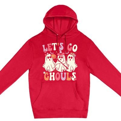 Lets Go Ghouls Halloween Ghost Costume Retro Groovy Premium Pullover Hoodie