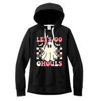 Lets Go Ghouls Halloween Ghost Costume Retro Groovy Women's Fleece Hoodie