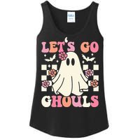 Lets Go Ghouls Halloween Ghost Costume Retro Groovy Ladies Essential Tank