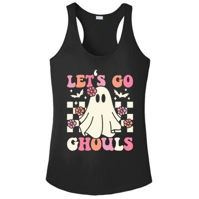 Lets Go Ghouls Halloween Ghost Costume Retro Groovy Ladies PosiCharge Competitor Racerback Tank