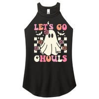 Lets Go Ghouls Halloween Ghost Costume Retro Groovy Women's Perfect Tri Rocker Tank