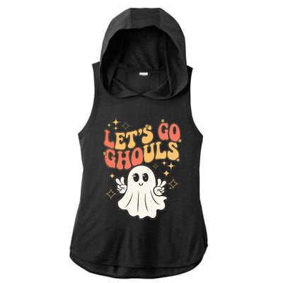 Lets Go Ghouls Ghost Halloween Spirit Costume Fun Gift Ladies PosiCharge Tri-Blend Wicking Draft Hoodie Tank