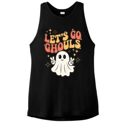 Lets Go Ghouls Ghost Halloween Spirit Costume Fun Gift Ladies PosiCharge Tri-Blend Wicking Tank