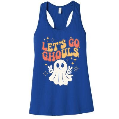 Lets Go Ghouls Ghost Halloween Spirit Costume Fun Gift Women's Racerback Tank