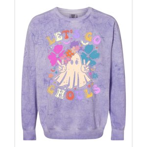 Lets Go Ghouls Halloween Design Retro Cute Boo Ghost Gift Colorblast Crewneck Sweatshirt