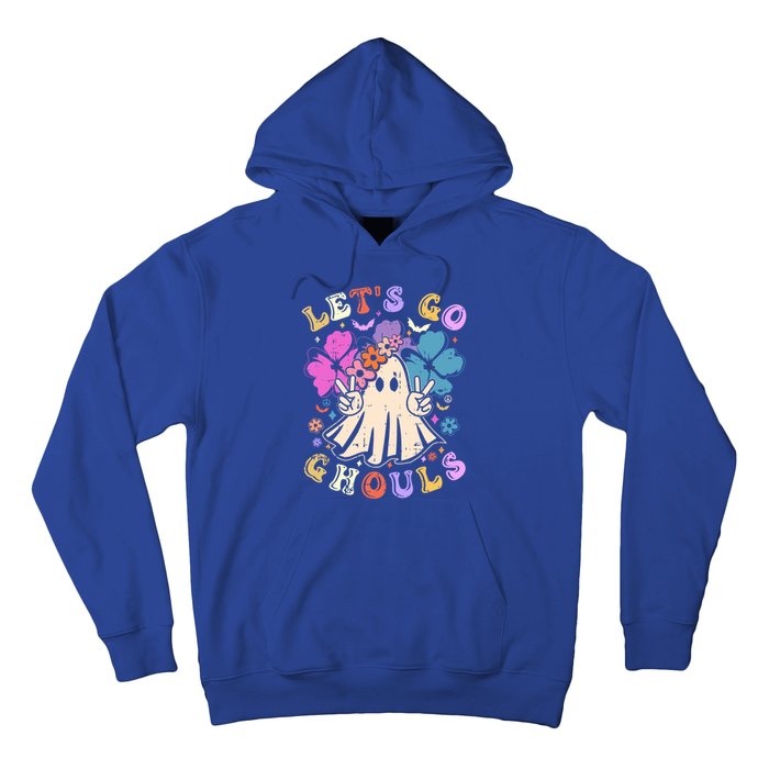 Lets Go Ghouls Halloween Design Retro Cute Boo Ghost Gift Hoodie