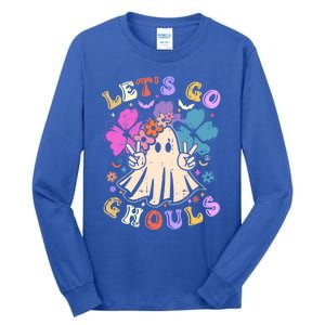 Lets Go Ghouls Halloween Design Retro Cute Boo Ghost Gift Tall Long Sleeve T-Shirt