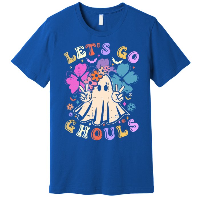 Lets Go Ghouls Halloween Design Retro Cute Boo Ghost Gift Premium T-Shirt