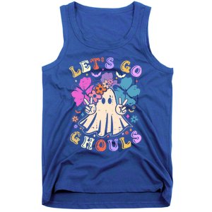 Lets Go Ghouls Halloween Design Retro Cute Boo Ghost Gift Tank Top