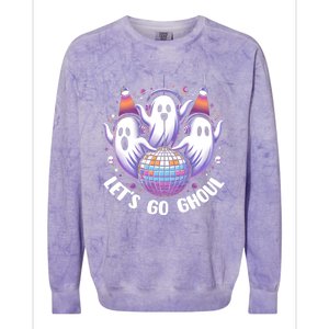 Lets Go Ghouls Retro Halloween Ghost Gift Colorblast Crewneck Sweatshirt