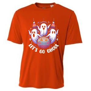 Lets Go Ghouls Retro Halloween Ghost Gift Cooling Performance Crew T-Shirt