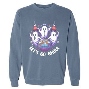 Lets Go Ghouls Retro Halloween Ghost Gift Garment-Dyed Sweatshirt