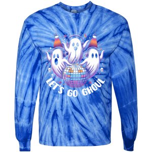 Lets Go Ghouls Retro Halloween Ghost Gift Tie-Dye Long Sleeve Shirt