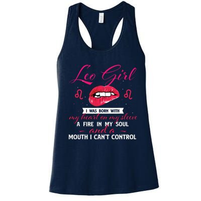 Leo Girl Horoscope Zodiac Sign Birthday Astrology Symbol Women's Racerback Tank