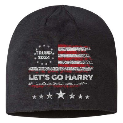 LetS Go Harry YouRe Voting Trump Today Vintage Us Flag Sustainable Beanie