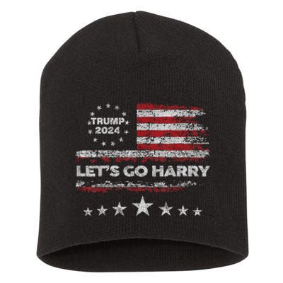 LetS Go Harry YouRe Voting Trump Today Vintage Us Flag Short Acrylic Beanie