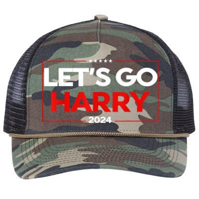 LetS Go Harry YouRe Voting Trump Today Us Flag Vintage Retro Rope Trucker Hat Cap