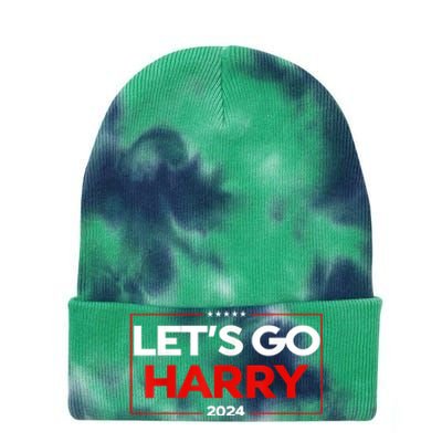 LetS Go Harry YouRe Voting Trump Today Us Flag Vintage Tie Dye 12in Knit Beanie