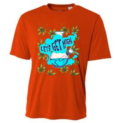 Let's Get High Marijuana Bong Gift Cooling Performance Crew T-Shirt