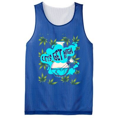 Let's Get High Marijuana Bong Gift Mesh Reversible Basketball Jersey Tank