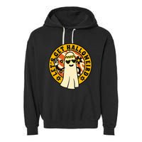 Let's Get Halloweird 60s Hippie Ghost Halloween Garment-Dyed Fleece Hoodie