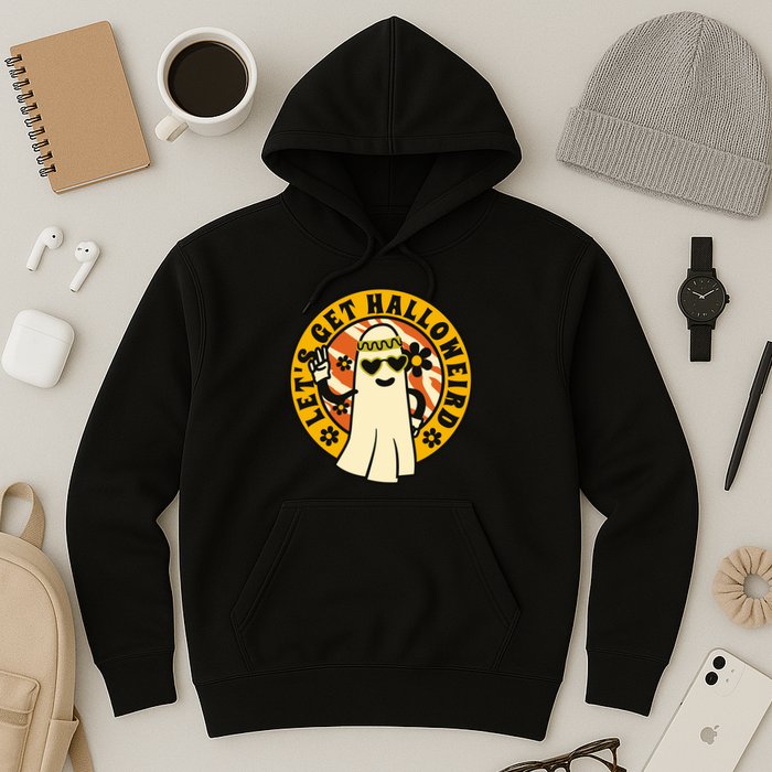 Let's Get Halloweird 60s Hippie Ghost Halloween Hoodie