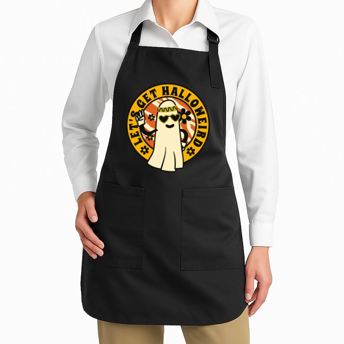 Let's Get Halloweird 60s Hippie Ghost Halloween Apron
