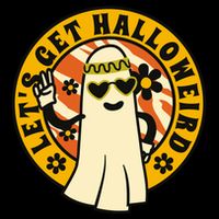 Let's Get Halloweird 60s Hippie Ghost Halloween Sustainable Bucket Hat