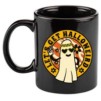 Let's Get Halloweird 60s Hippie Ghost Halloween 11oz C Handle Ceramic Mug