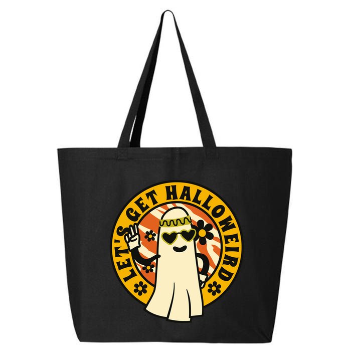 Let's Get Halloweird 60s Hippie Ghost Halloween 25L Jumbo Tote