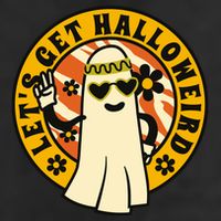Let's Get Halloweird 60s Hippie Ghost Halloween 25L Jumbo Tote