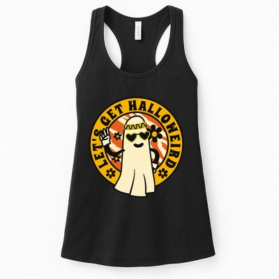 Let's Get Halloweird 60s Hippie Ghost Halloween Womens Tank Top