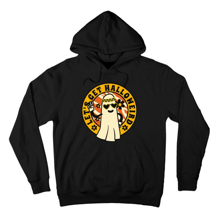 Let's Get Halloweird 60s Hippie Ghost Halloween Tall Hoodie