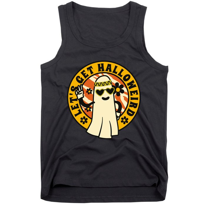 Let's Get Halloweird 60s Hippie Ghost Halloween Tank Top