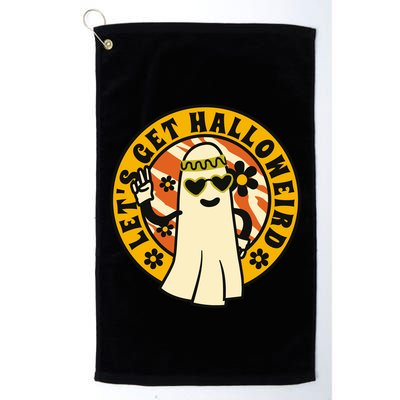 Let's Get Halloweird 60s Hippie Ghost Halloween Golf Towel